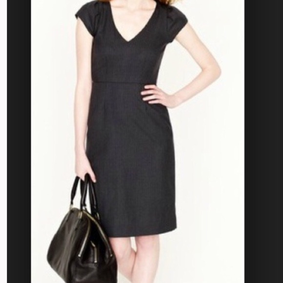 black v neck work dress